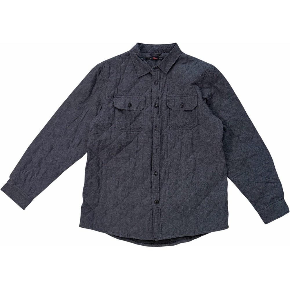Stoic Diamond Quilted Shirt Jacket Mens XL Gray Insulated Button Down Shacket